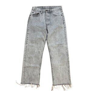 Vintage 90s Levis 501 XX Jeans Stonewashed Gray Distressed Hem 30x32 USA *30x25*